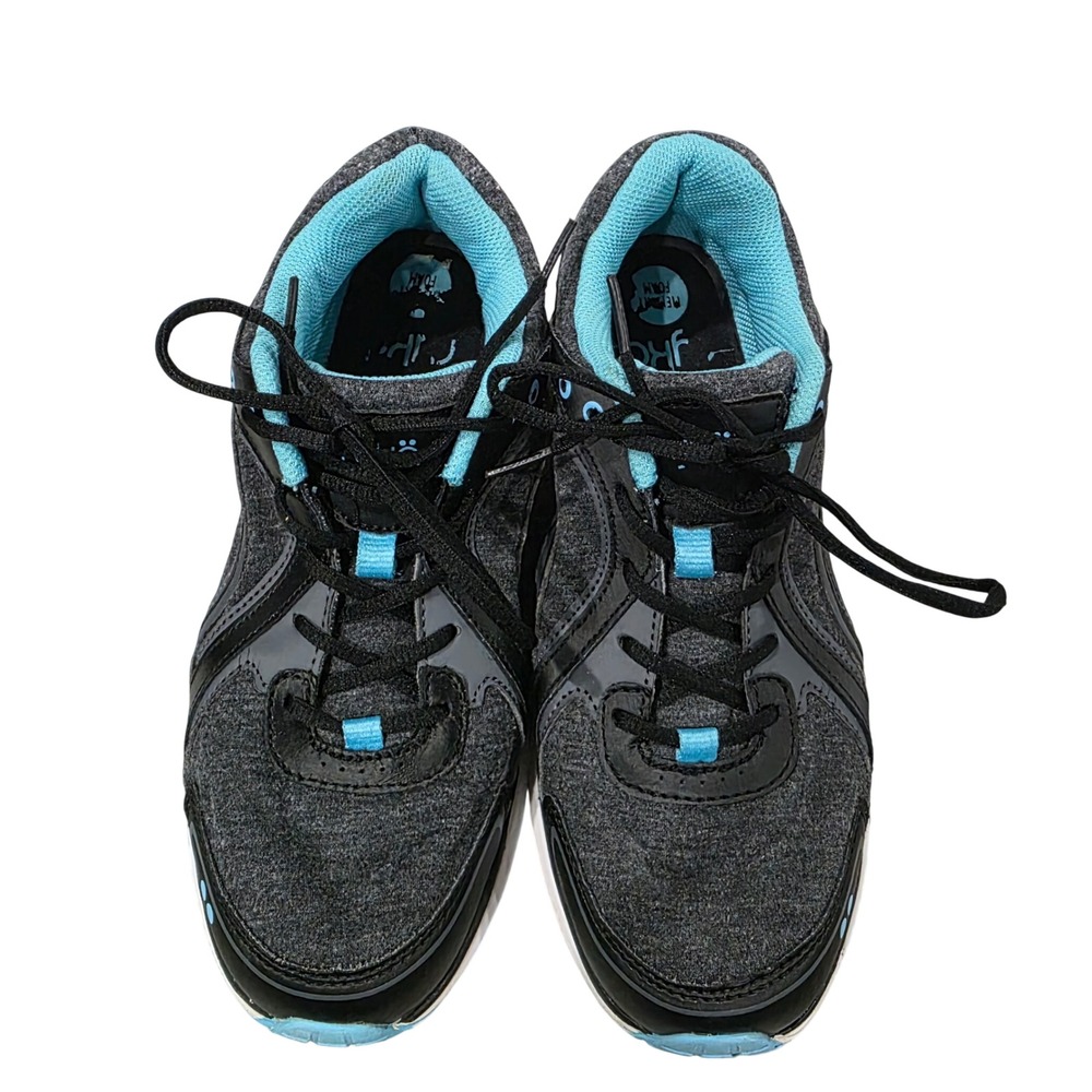 Ryka Aries Womens Walking Shoes Size 8M Charcoal Teal Memory Foam Sneakers